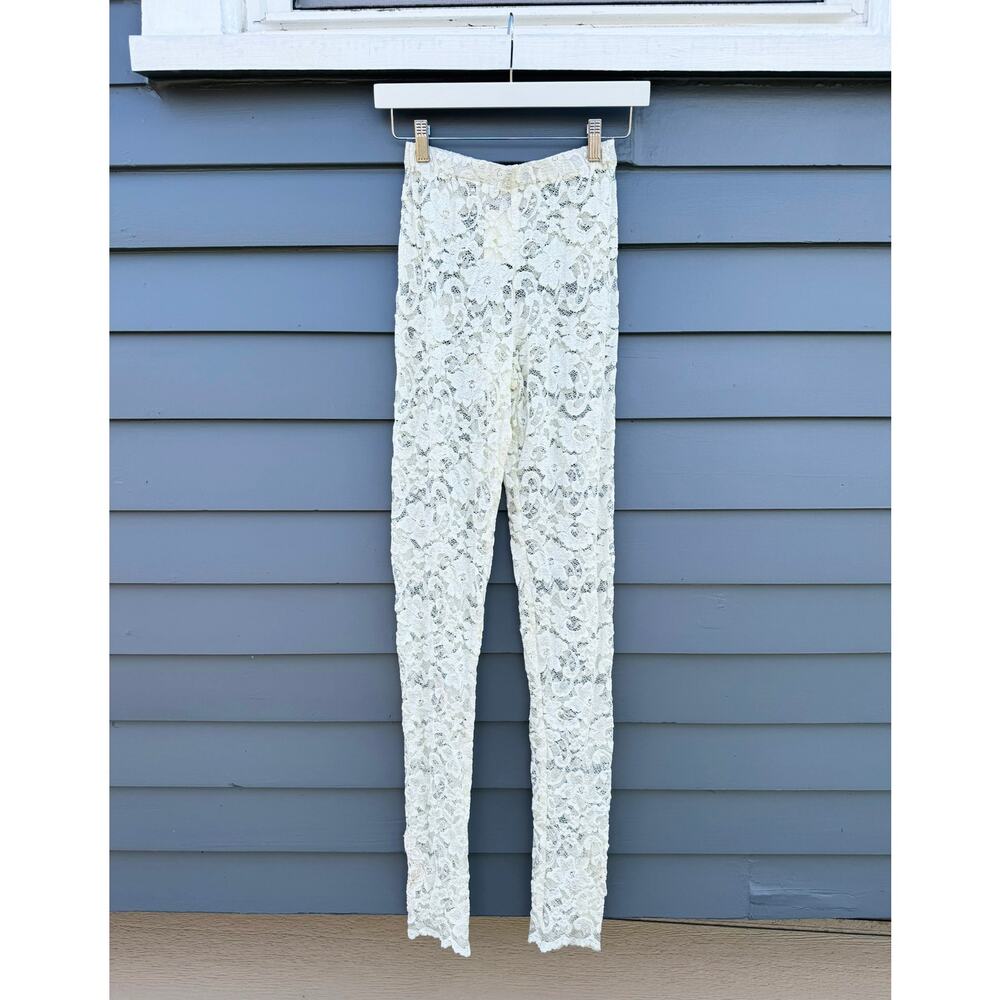 NWT PAT DAHNKE White Lace Leggings Rodeo Wear Small S